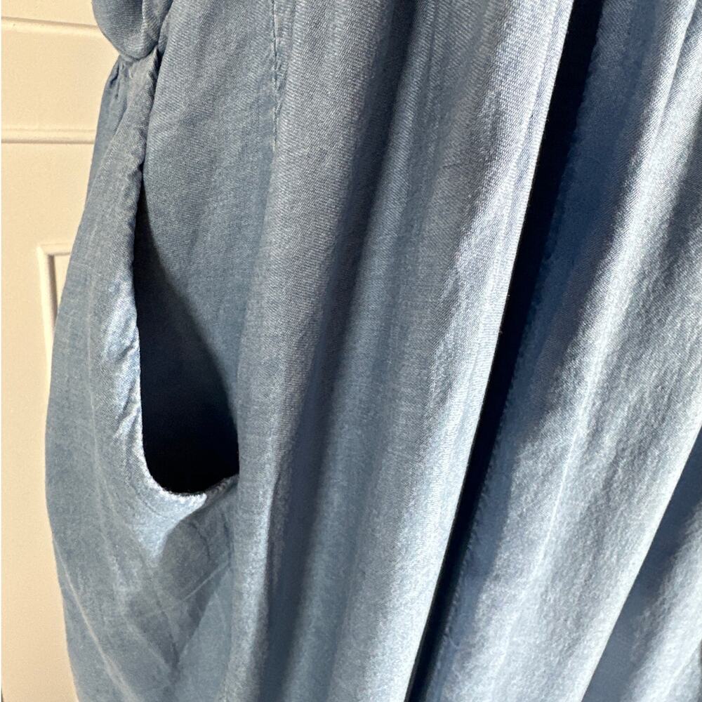 Torrid Tea Length Chambray Button Front Midi Dress Blue Sleeveless Sz 4X Casual - Picture 10 of 16